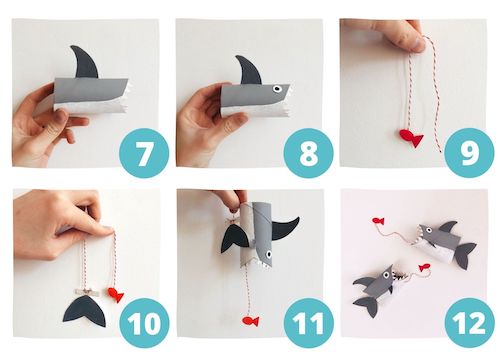 How To Make 3 Amazing Aquatic Animals With Toilet Paper Rolls shark 2